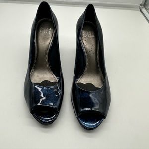 Womens Alex Marie Blue Black Marble Heels Shoes 7.5  7 1/2 M